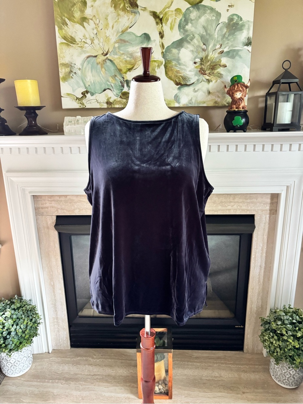 *NEW* Chico’s Travelers Velvet Tank - Blue Smoke - Size 20/22